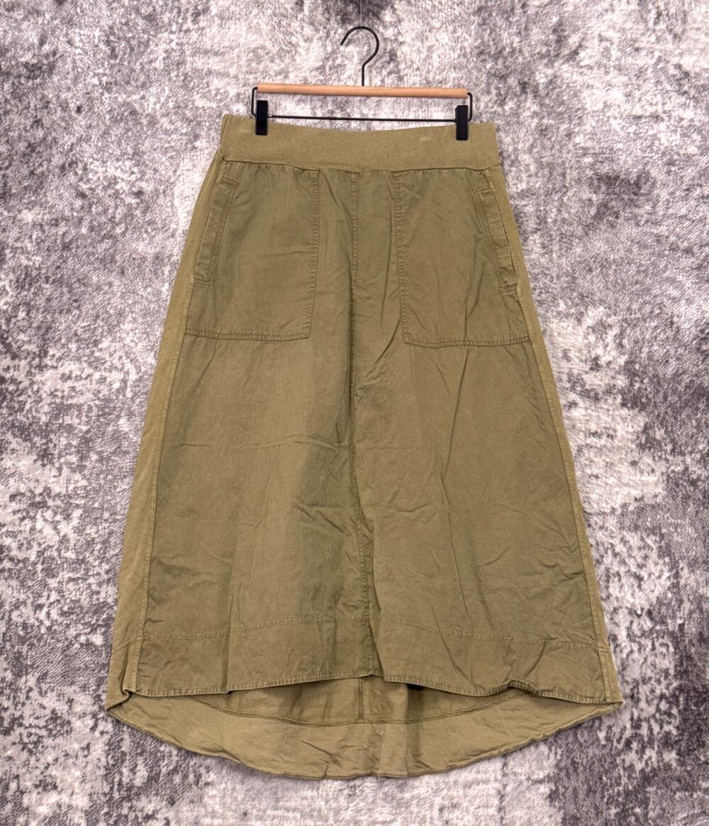 ME+EM Maxi Skirt 14 Womens 100% Cotton French Terry Washed Green